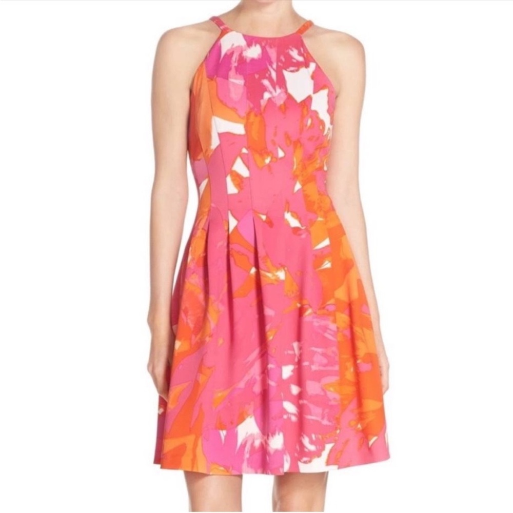 Vince Camuto Floral Fit and Flare Scuba Dress